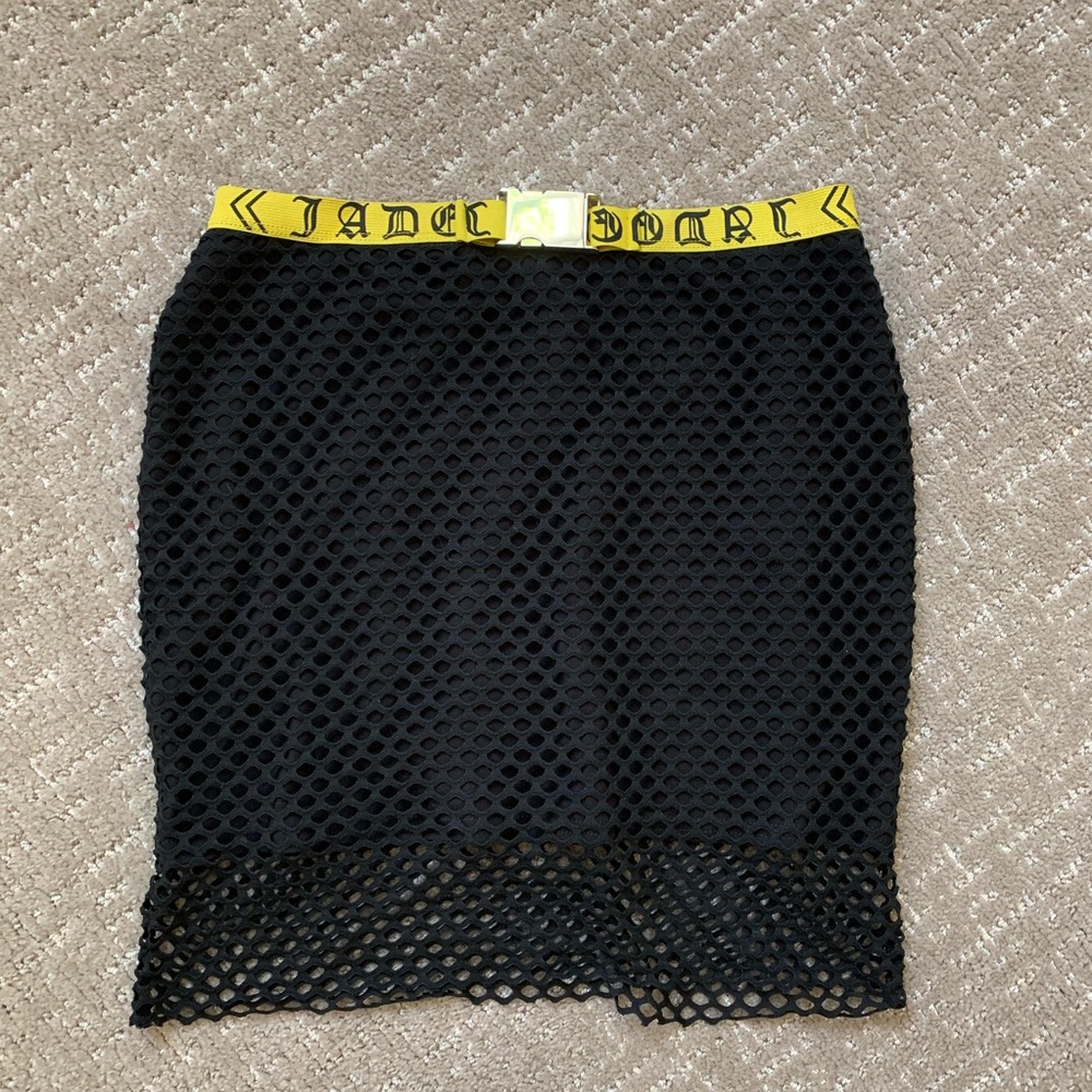 Jaded London Fishnet Skirt with Buckle - M